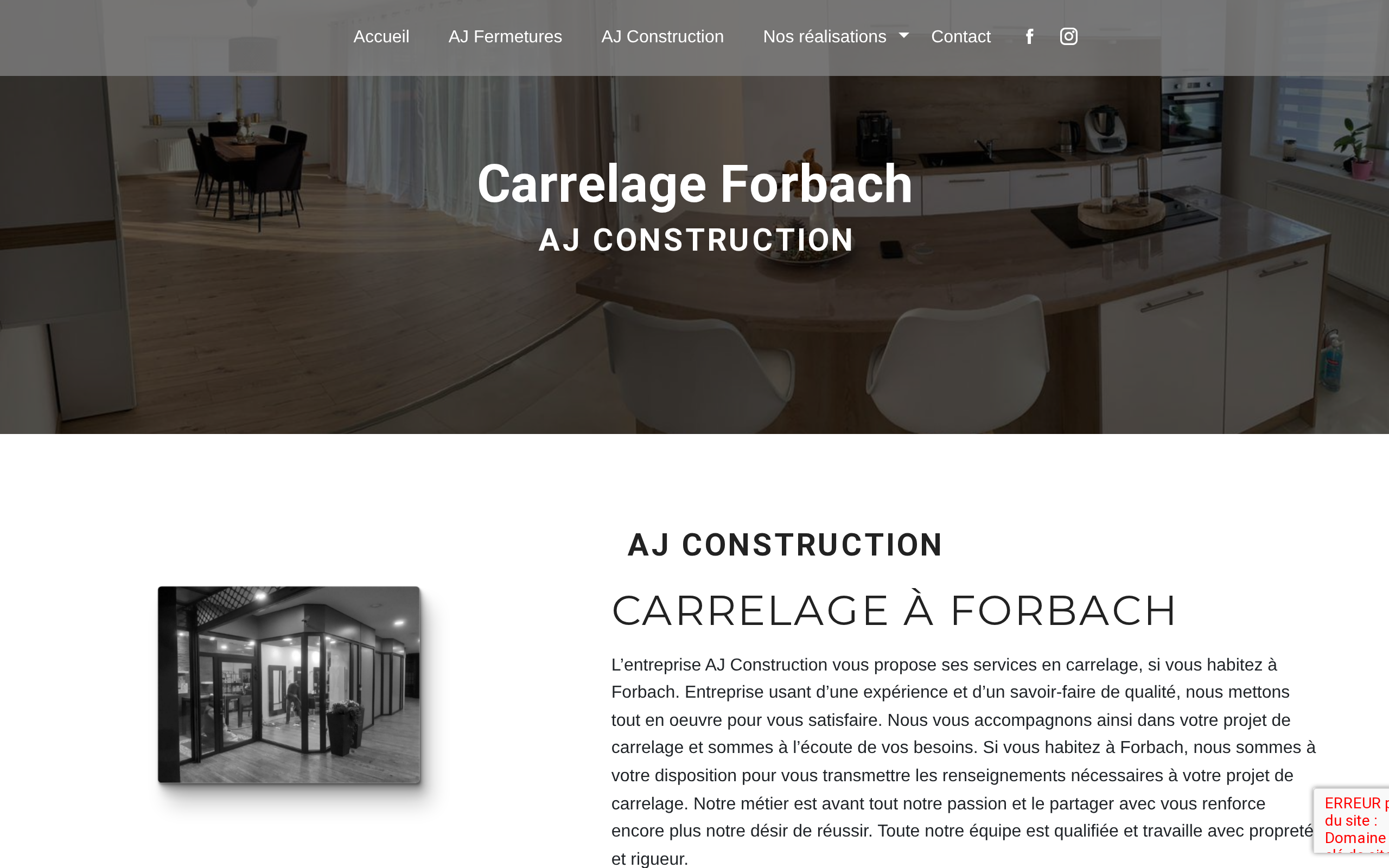 Aperçu du site AJ Construction