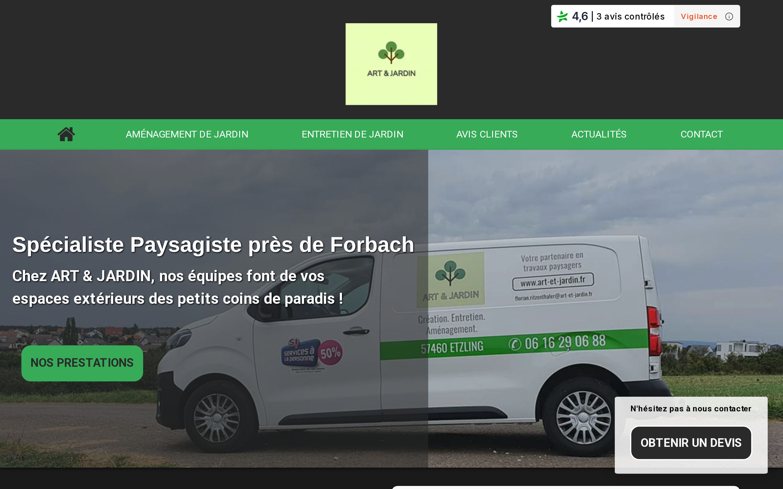 Aperçu du site ART & JARDIN