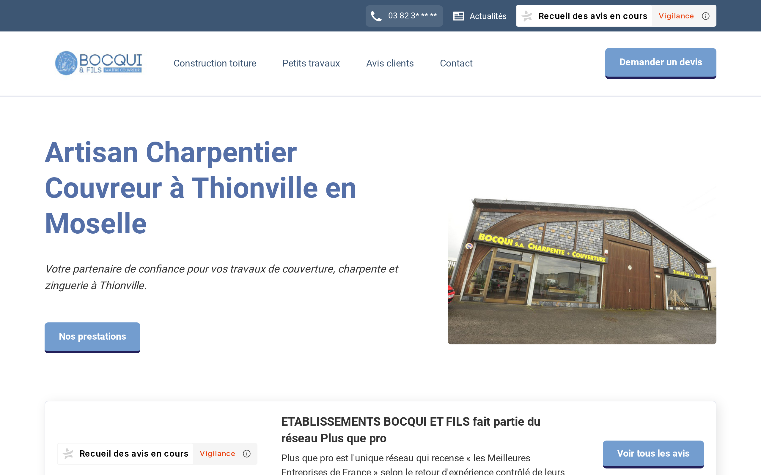 Aperçu du site Bocqui et Fils