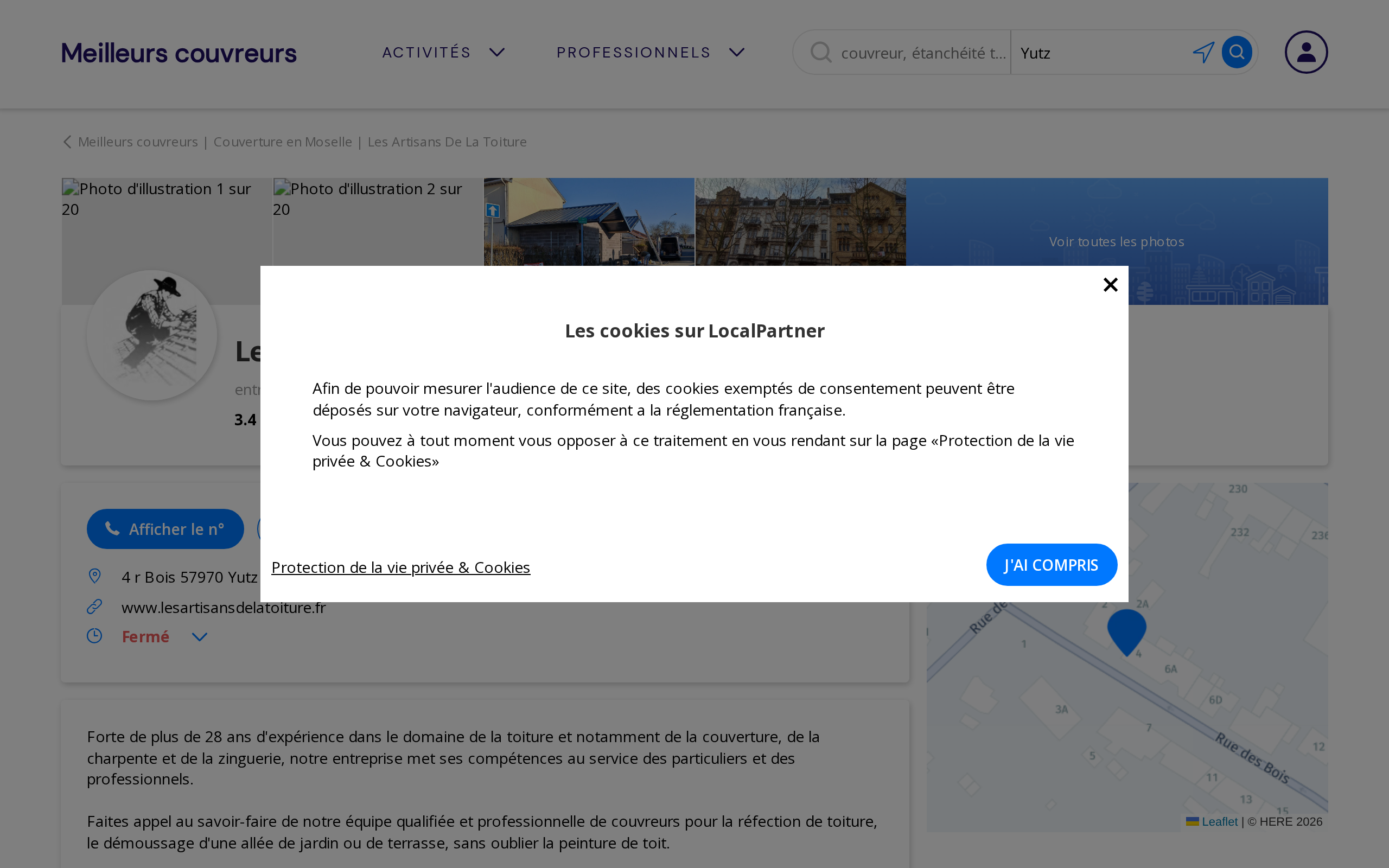 Aperçu du site Les Artisans De La Toiture