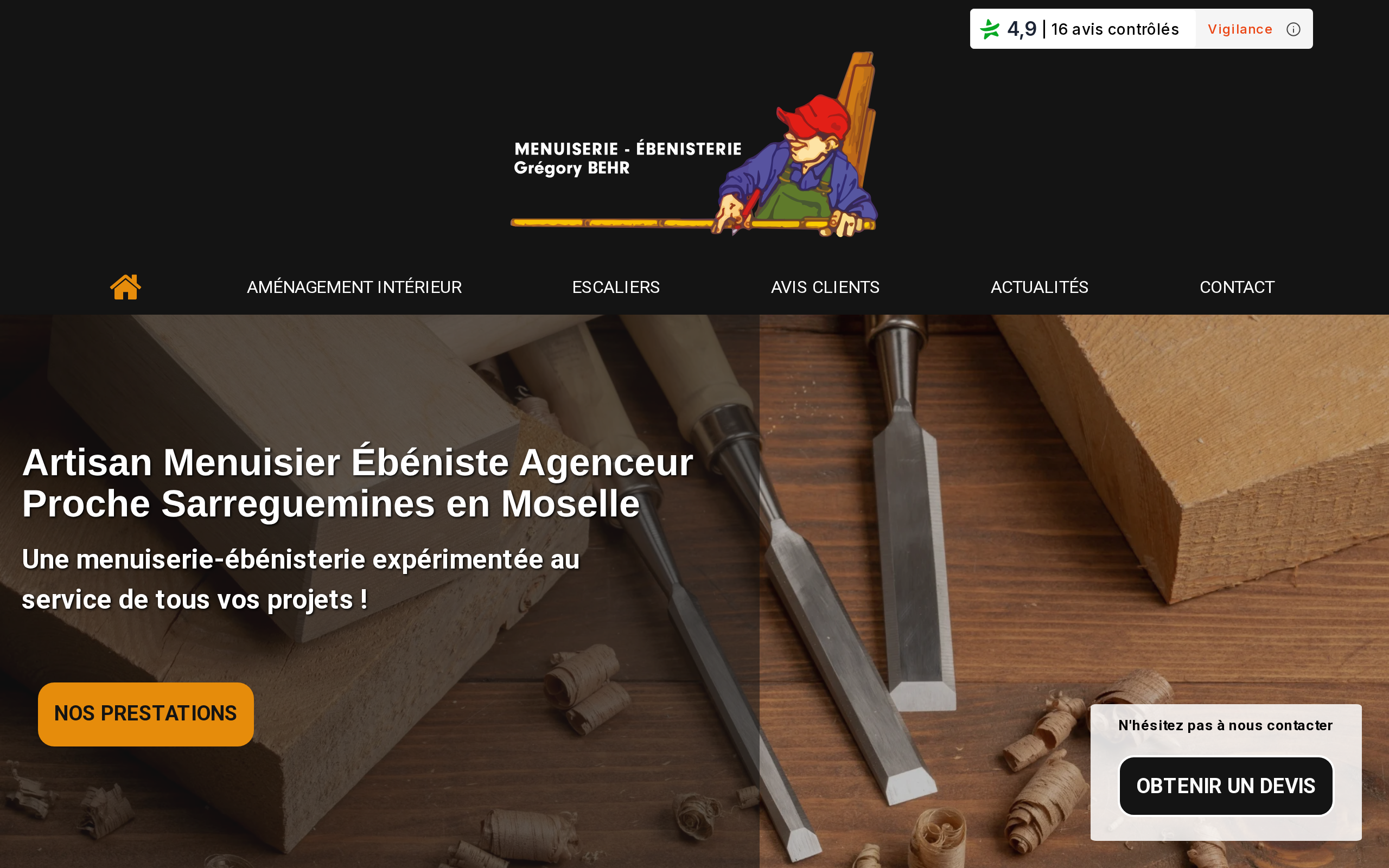Aperçu du site Menuiserie Grégory Behr