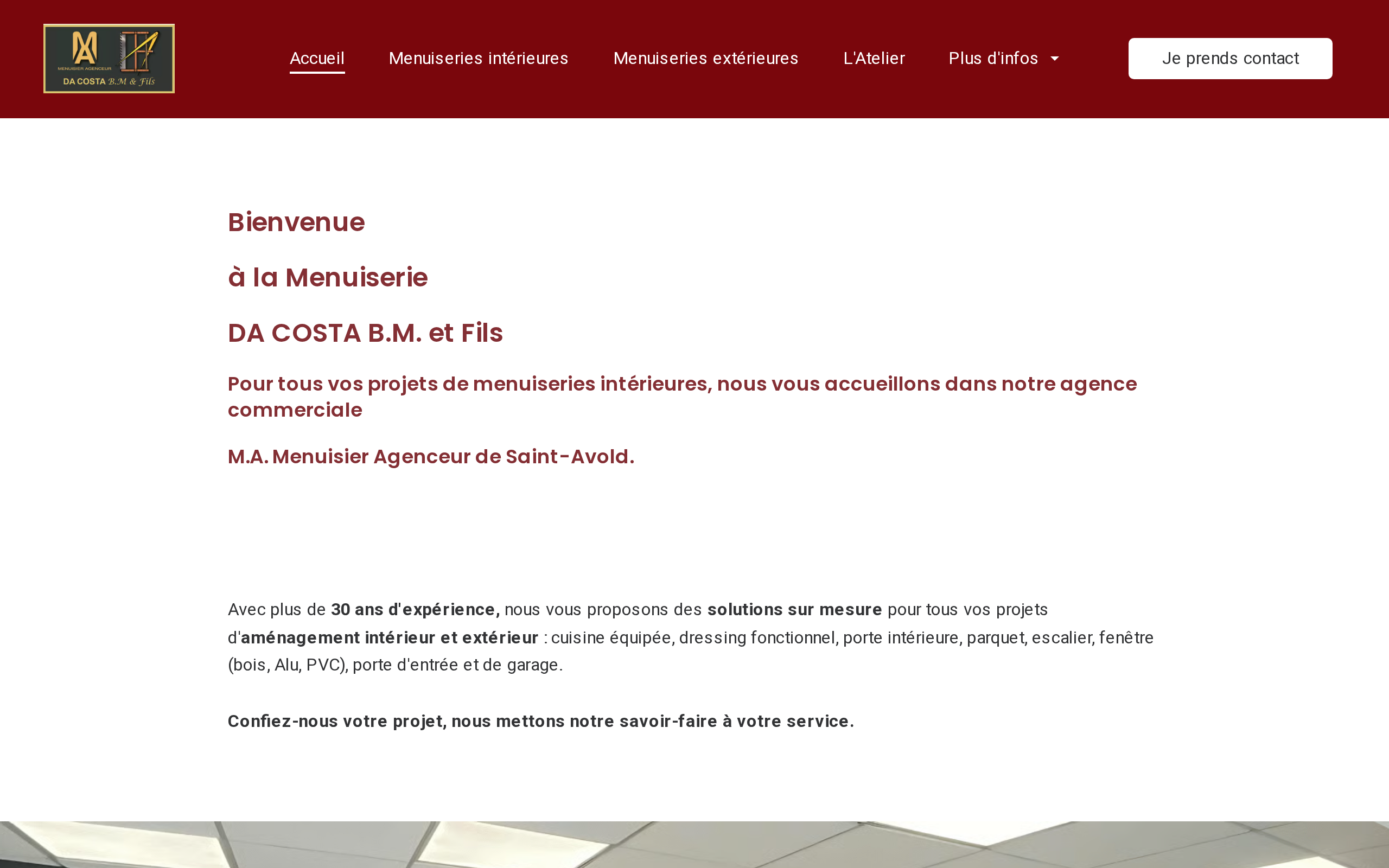 Aperçu du site Menuiserie DA COSTA B.M. et Fils