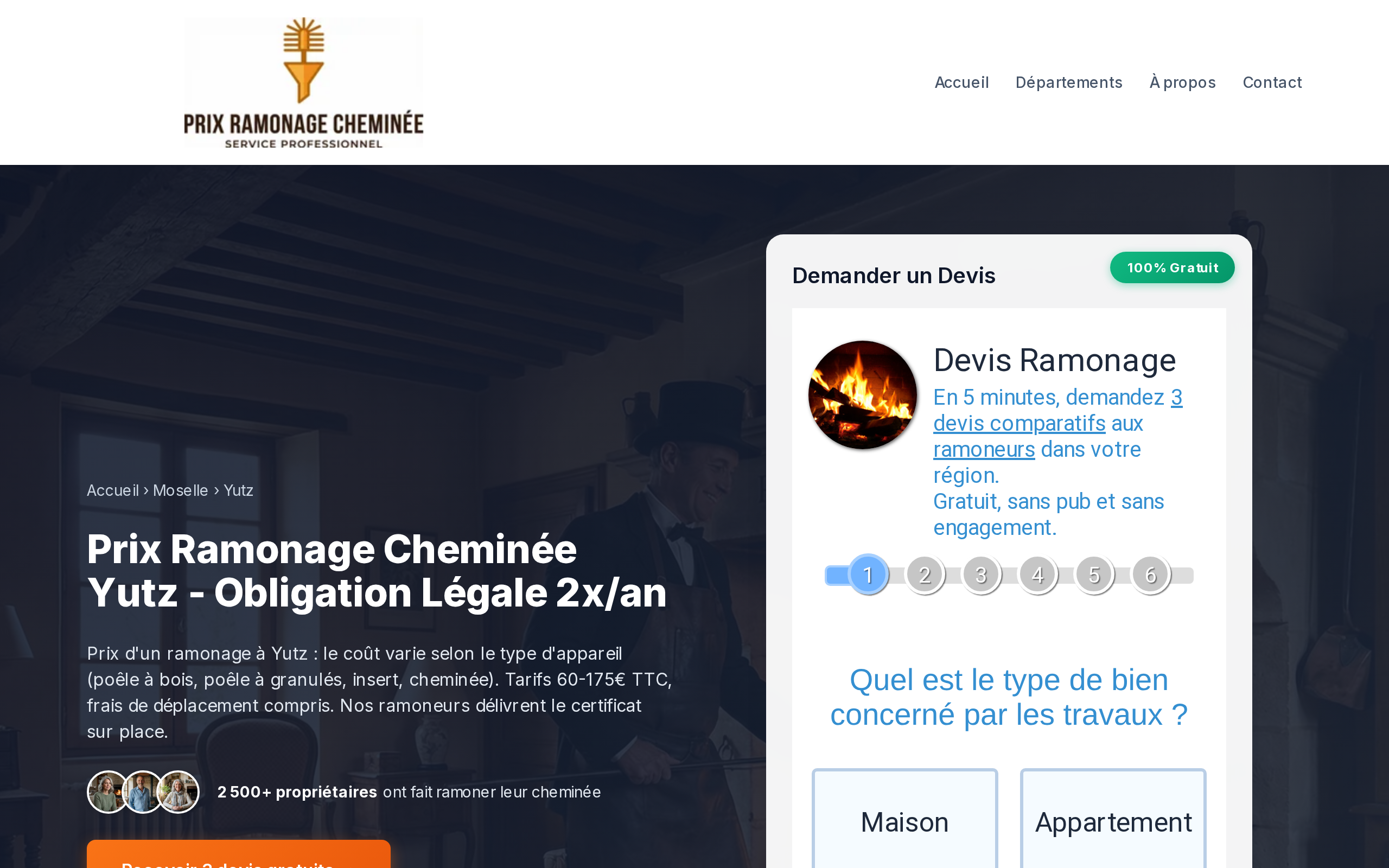 Aperçu du site Prix Ramonage Cheminée