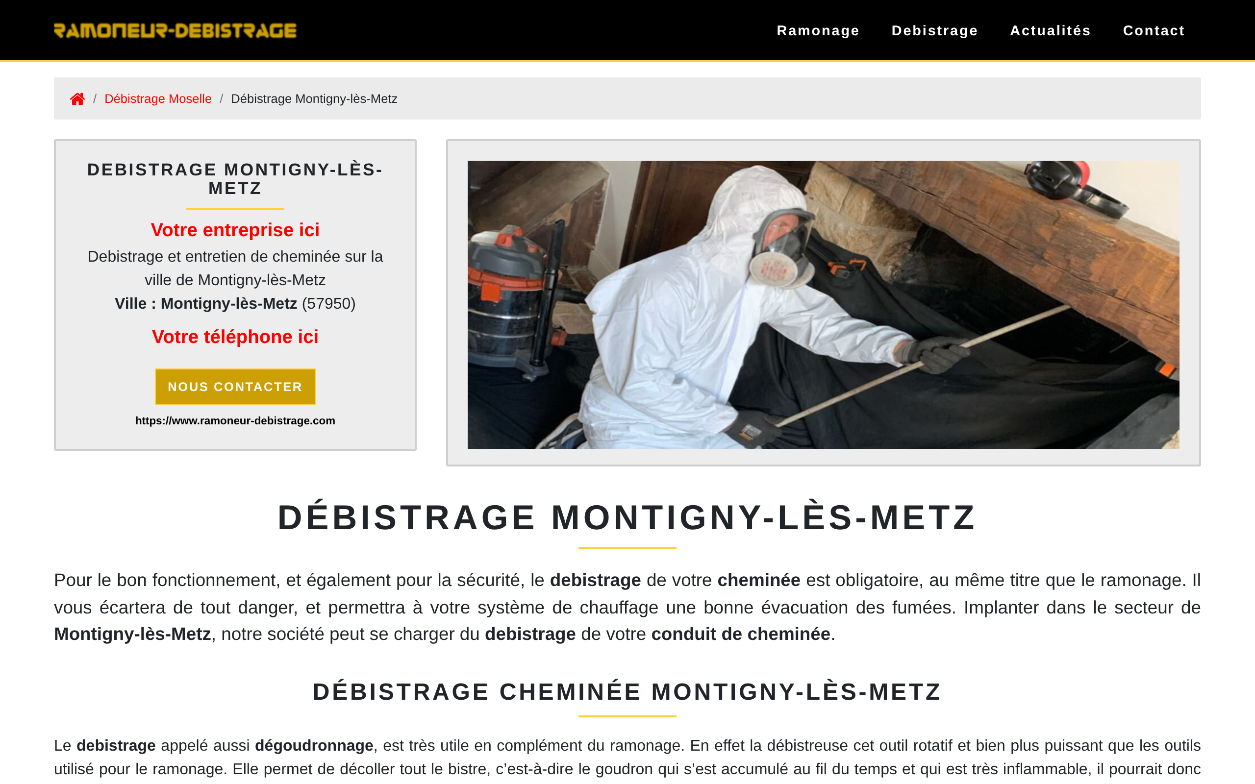 Aperçu du site Ramoneur Debistrage