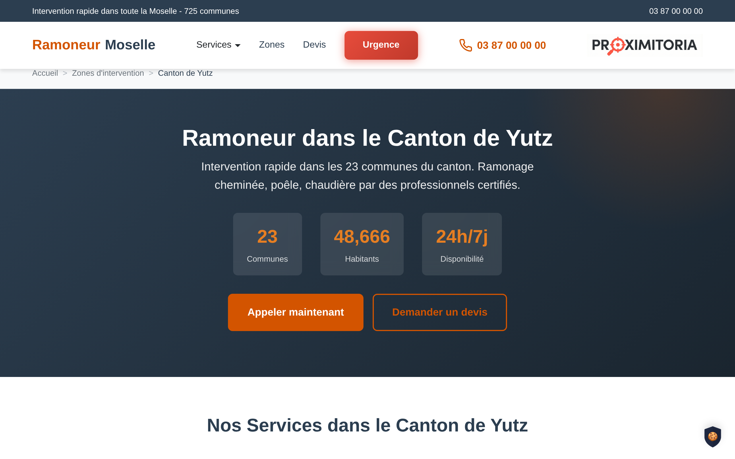 Aperçu du site Ramoneur Moselle