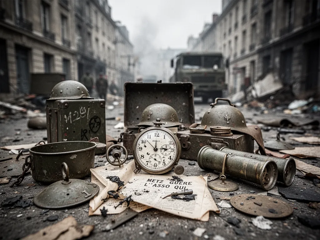 Des membres de l’association en uniforme américain et français devant un half-track d’époque, place d’Armes.