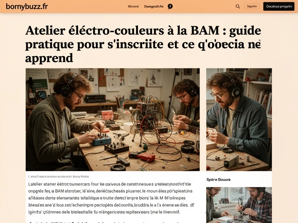 Atelier électro-couleurs à la BAM : guide pratique pour s'inscrire et ce qu'on apprend