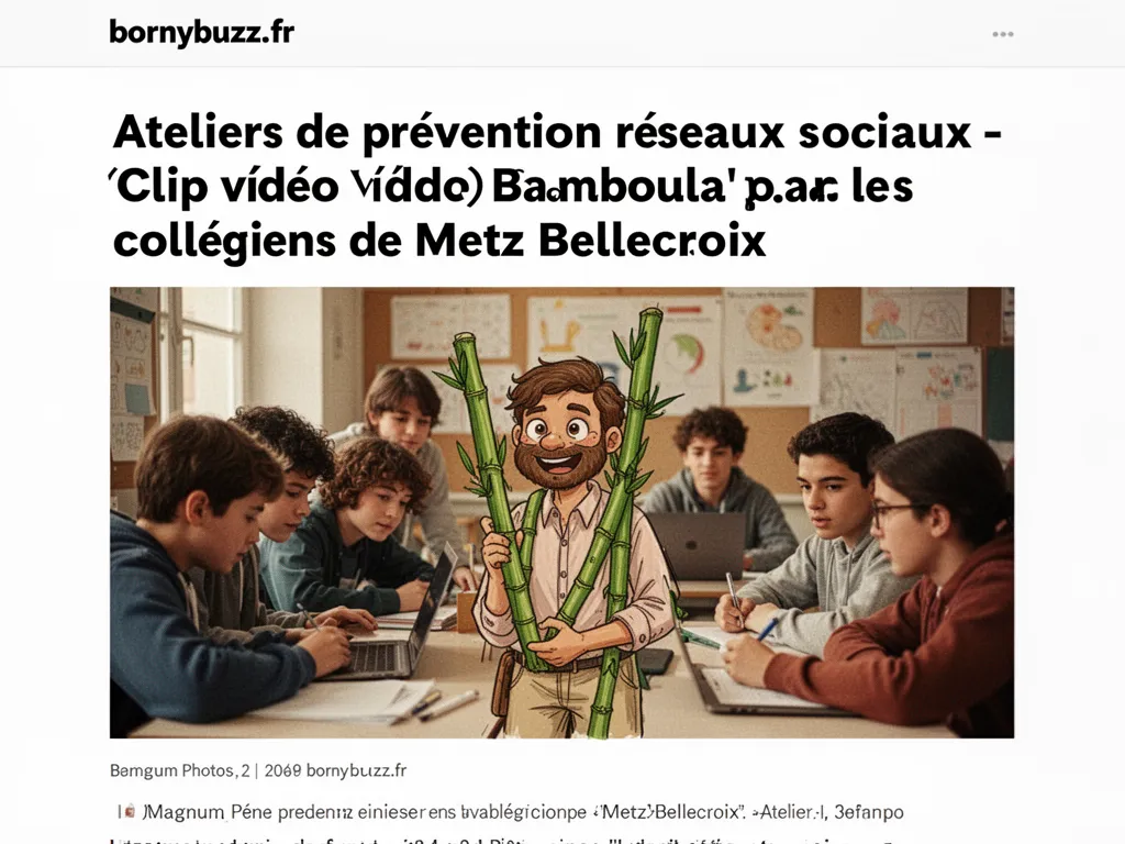 Ateliers de prévention réseaux sociaux - Clip vidéo Bamboula par les collégiens de Metz Bellecroix