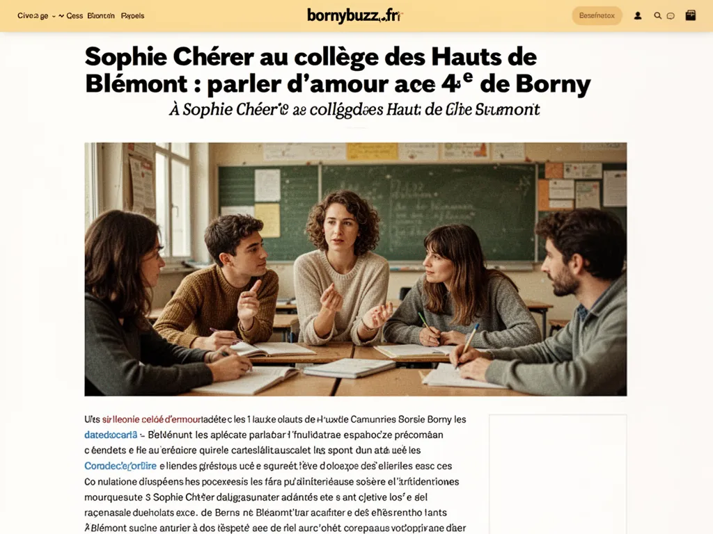 Sophie Chérer au collège des Hauts de Blémont : parler d’amour avec les 4e de Borny