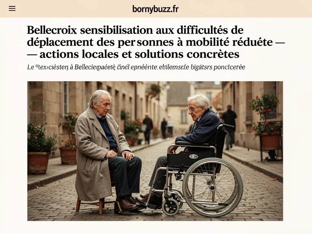Bellecroix sensibilisation aux difficultes de deplacement des personnes a mobilite reduite : actions locales et solutions concrètes