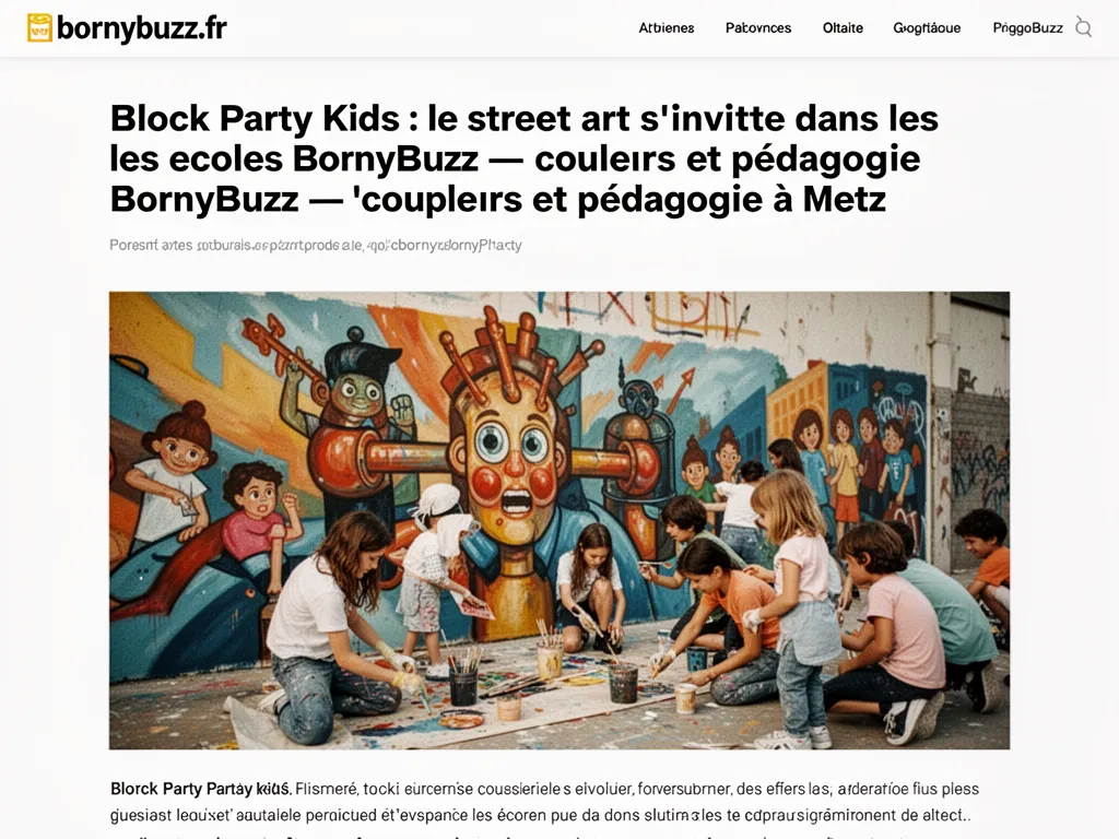 Block Party Kids : le street art s'invite dans les écolesBornyBuzz : couleurs et pédagogie à Metz