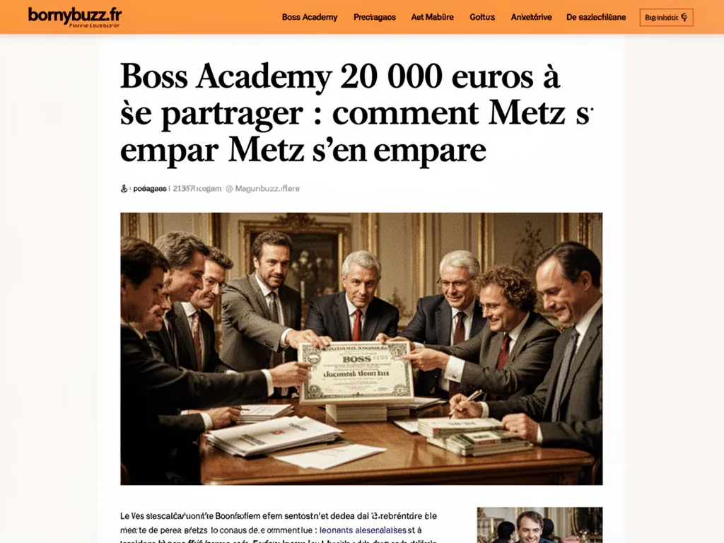 Boss Academy 20 000 euros à se partager : comment Metz s'en empare