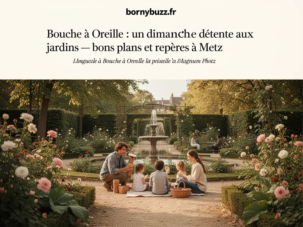 Bouche à Oreille : un dimanche détente aux jardins : bons plans et repères à Metz