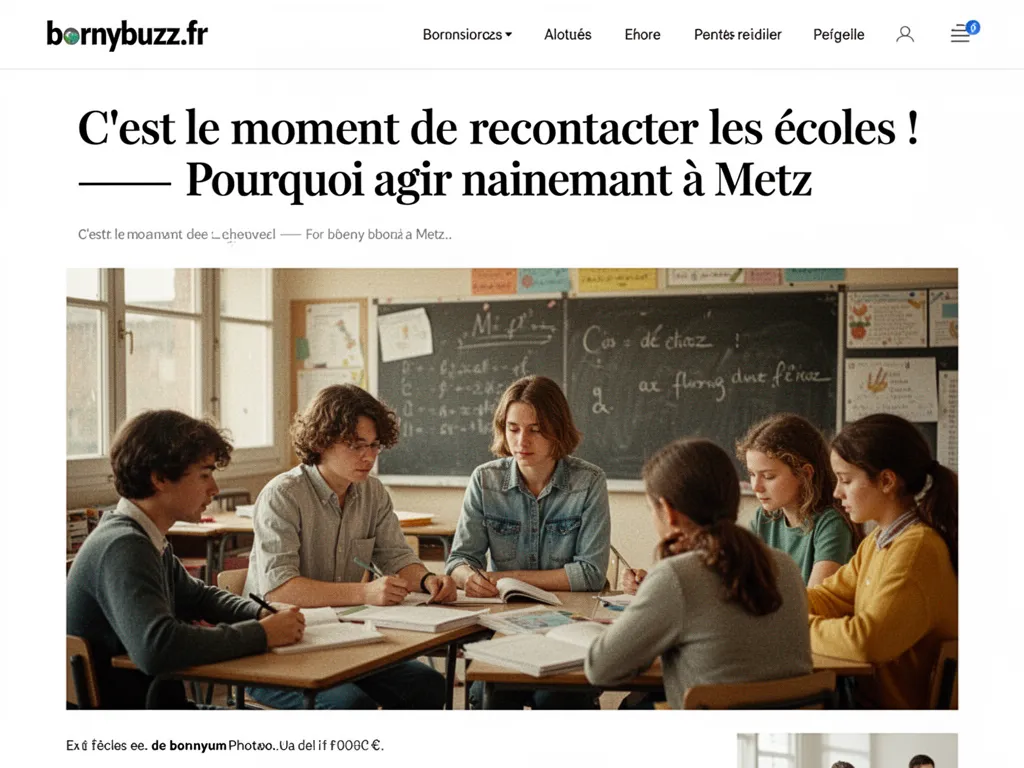 C'est le moment de recontacter les écoles ! : Pourquoi agir maintenant à Metz