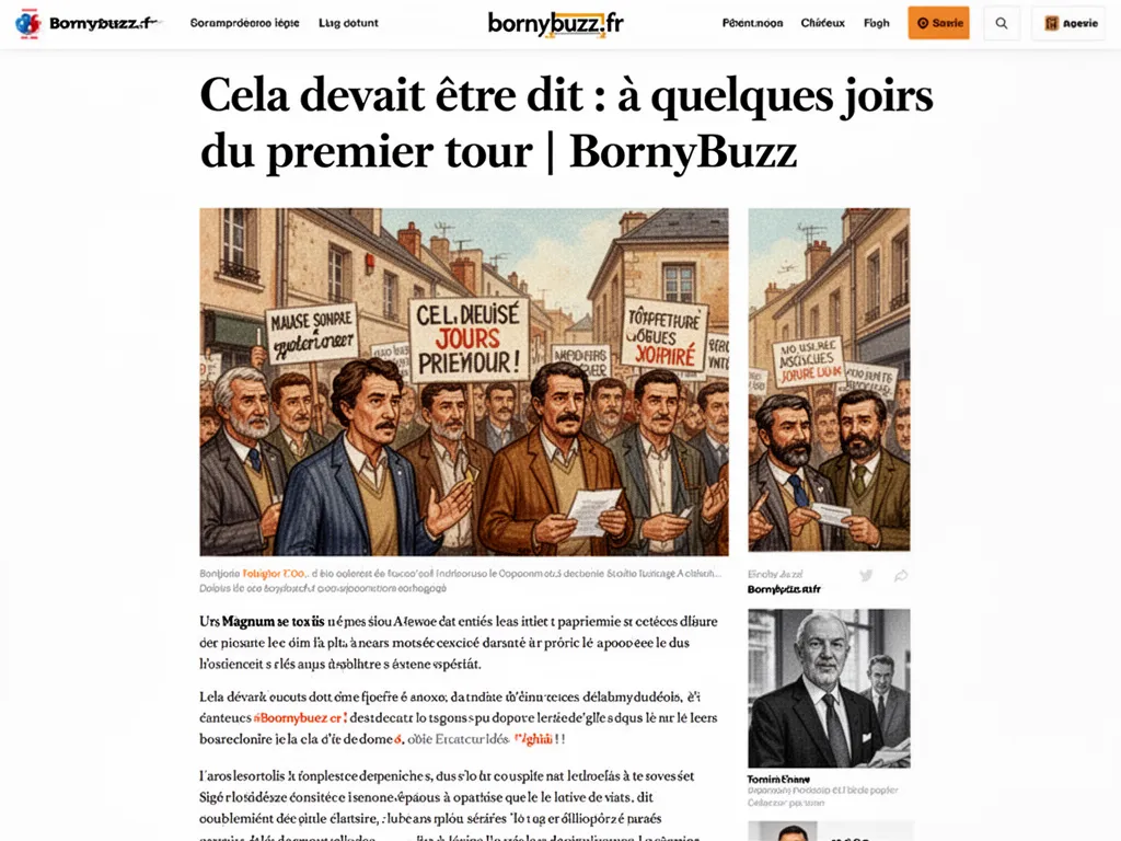 Cela devait être dit : à quelques jours du premier tour | BornyBuzz