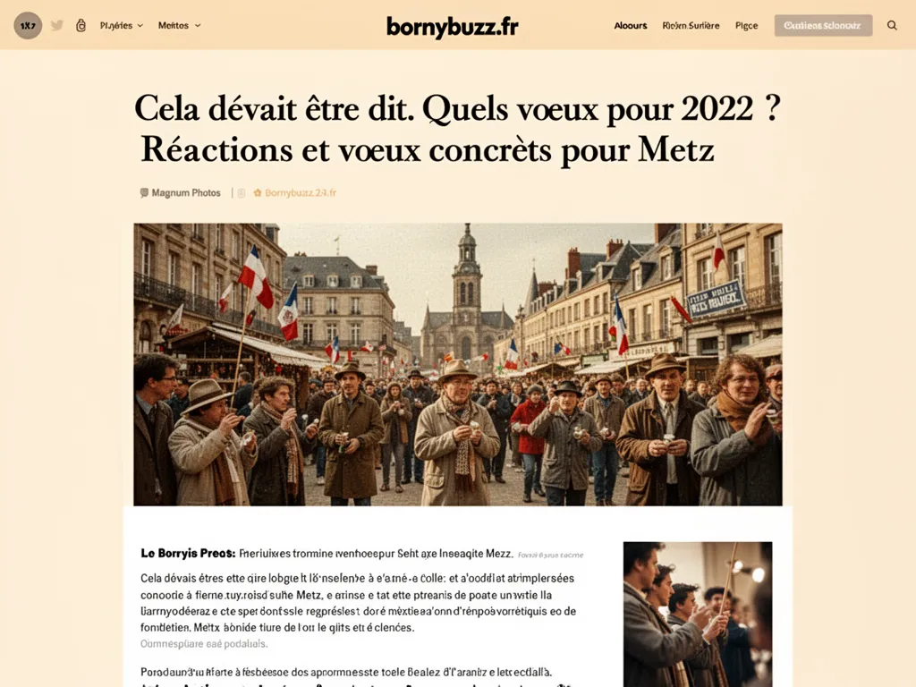 Cela devait être dit. Quels voeux pour 2022 ? Réactions et vœux concrets pour Metz