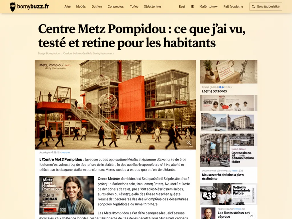 Façade moderne du centre culturel avec une file de visiteurs et des affiches d'événements sur la vitrine