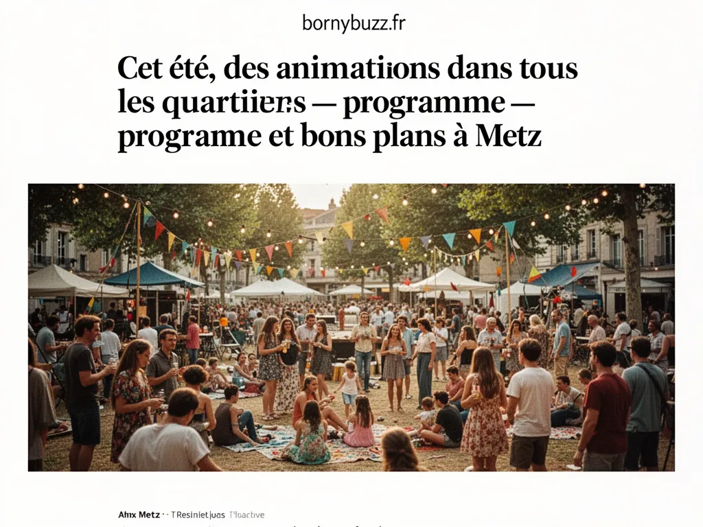 Cet été, des animations dans tous les quartiers : programme et bons plans à Metz