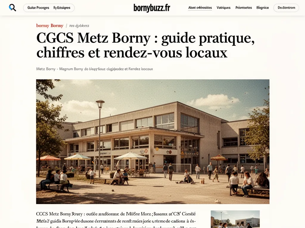 CGCS Metz Borny : guide pratique, chiffres et rendez‑vous locaux