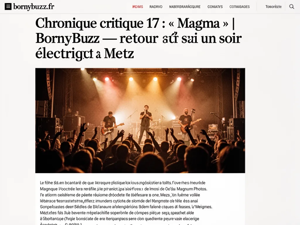 Chronique critique 17 : « Magma » | BornyBuzz : retour sur un soir électrique à Metz