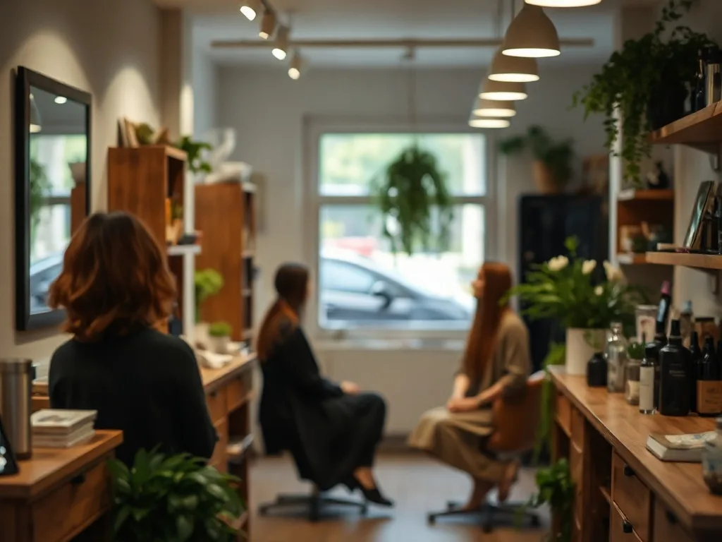 Cheveux lâchés sur fond de feuillage, évoquant la coiffure naturelle