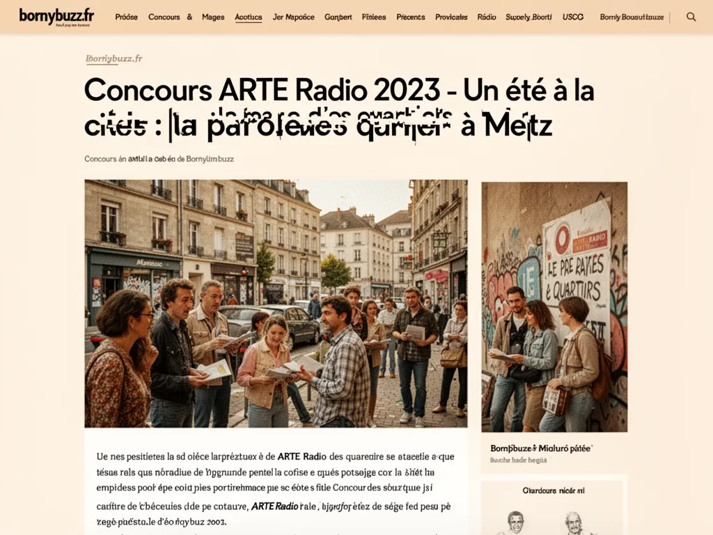 Concours ARTE Radio 2023 - Un été à la cité : la parole des quartiers à Metz