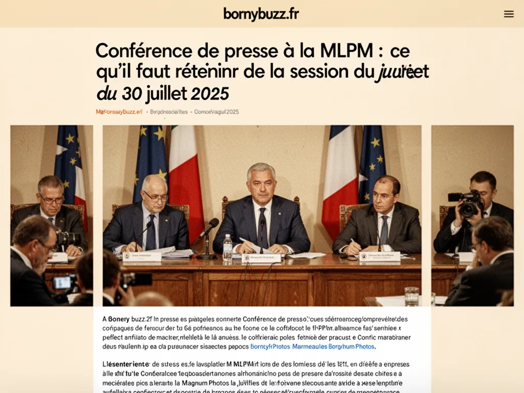 Conférence de presse à la MLPM : ce qu’il faut retenir de la session du 30 juillet 2025