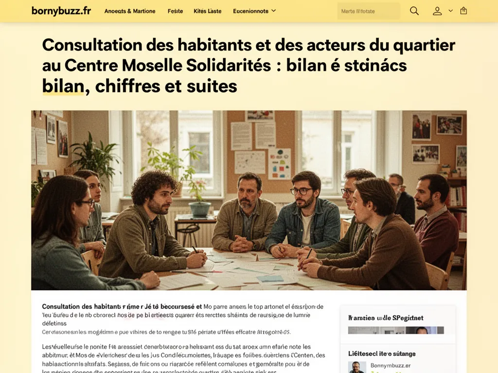 Consultation des habitants et des acteurs du quartier au Centre Moselle Solidarités : bilan, chiffres et suites