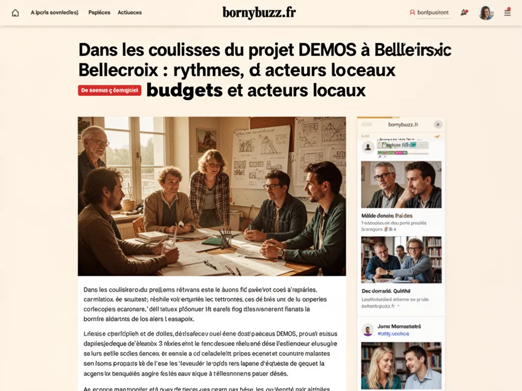 Dans les coulisses du projet DEMOS à Bellecroix : rythmes, budgets et acteurs locaux
