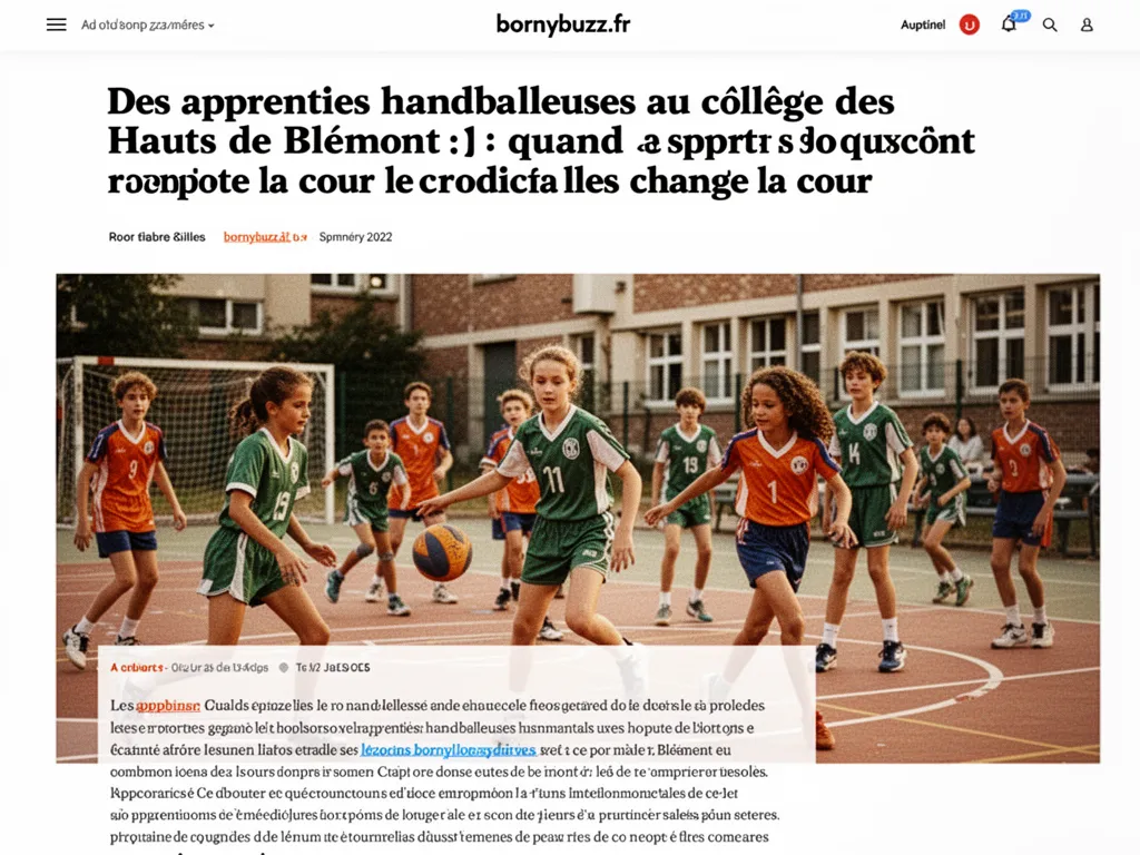 Des apprenties handballeuses au collège des Hauts de Blémont : quand le sport change la cour