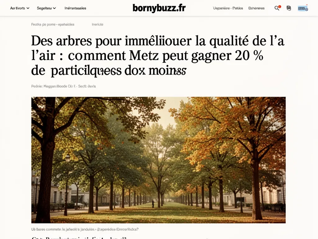 Des arbres pour améliorer la qualité de l'air : comment Metz peut gagner 20 % de particules en moins