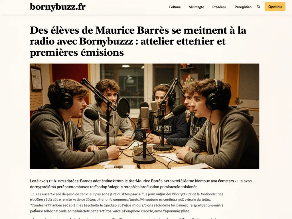 Des élèves de Maurice Barrès se mettent à la radio avec Bornybuzz : atelier et premières émissions