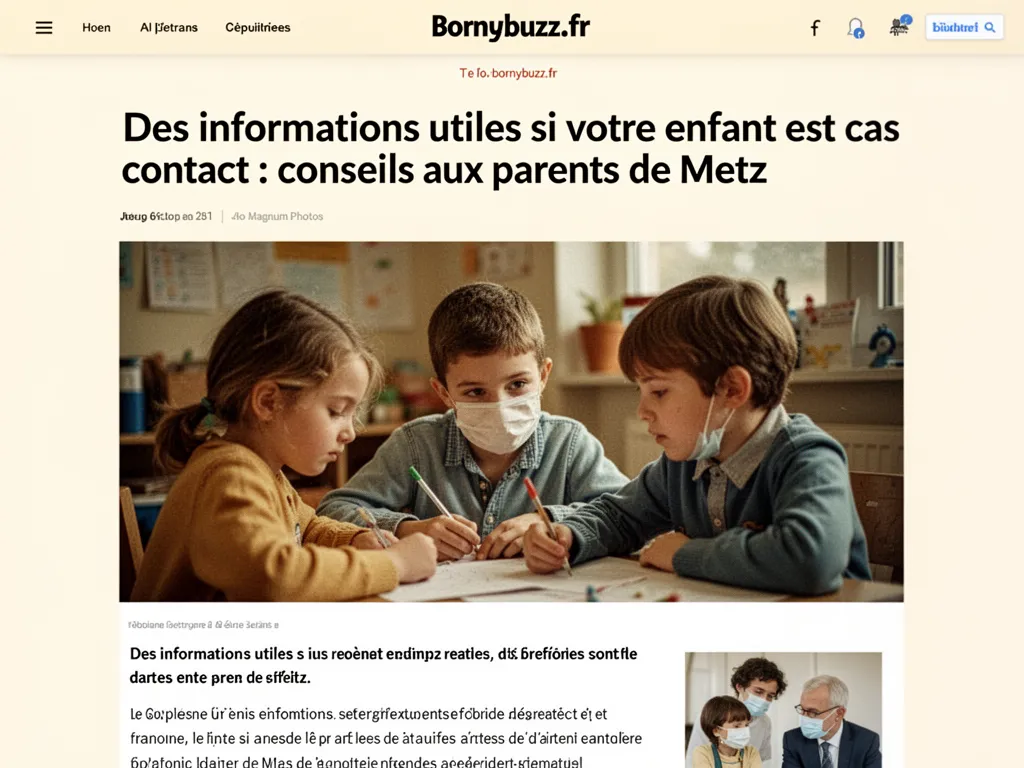 Des informations utiles si votre enfant est cas contact : conseils aux parents de Metz