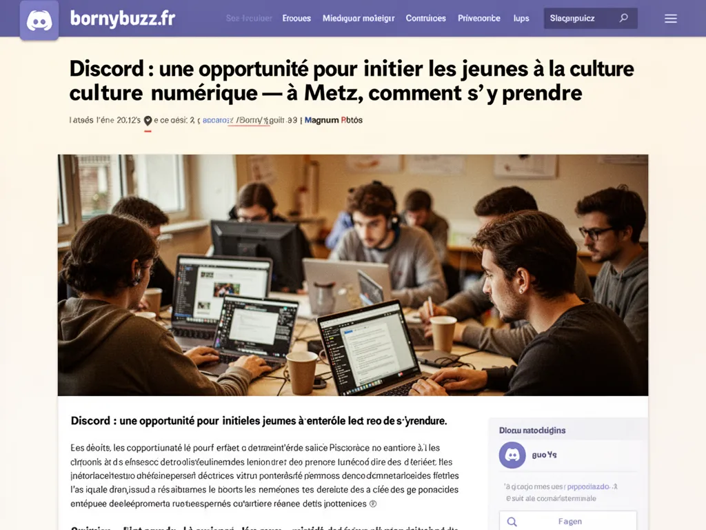 Discord : une opportunité pour initier les jeunes à la culture numérique : à Metz, comment s’y prendre