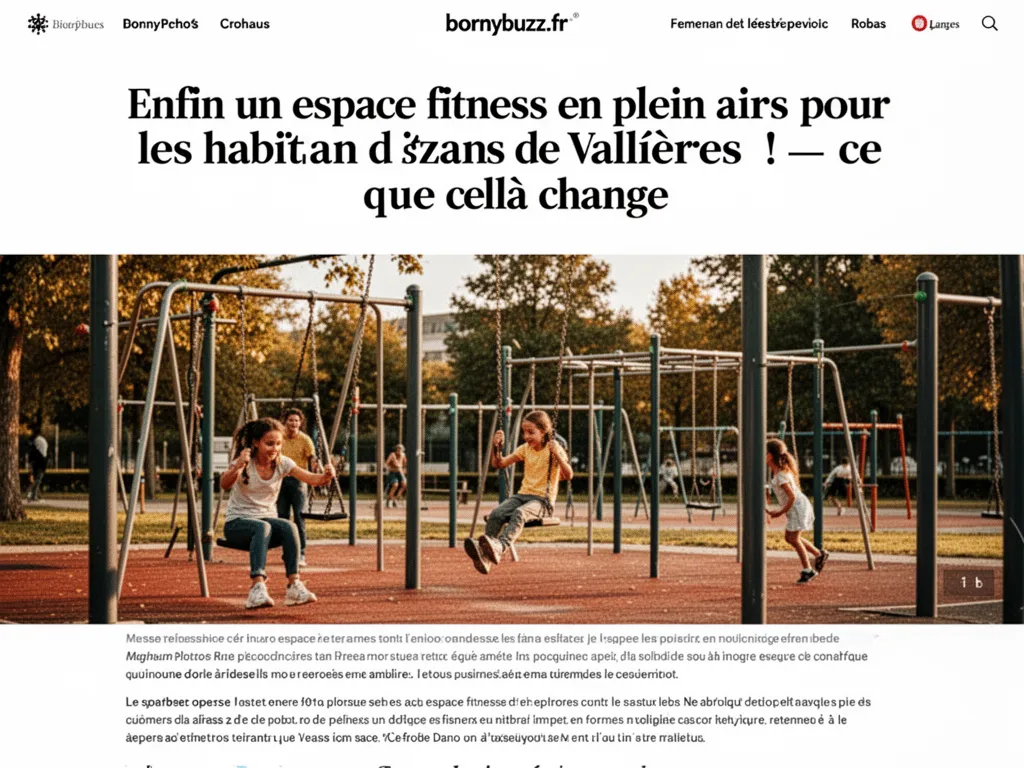 Enfin un espace fitness en plein air pour les habitants de Vallières ! : ce que cela change