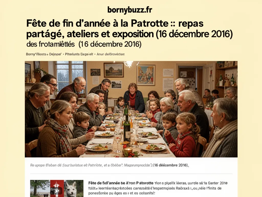 Fête de fin d'année à la Patrotte : repas partagé, ateliers et exposition (16 décembre 2016)