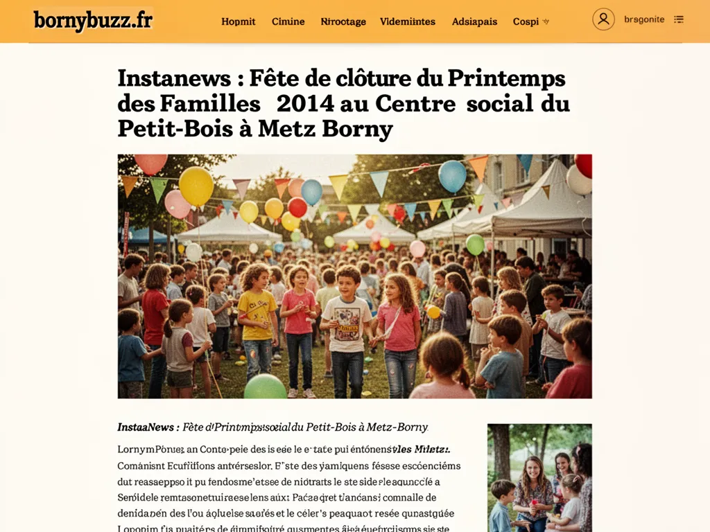 Instanews : Fête de clôture du Printemps des Familles 2014 au Centre social du Petit-Bois à Metz-Borny