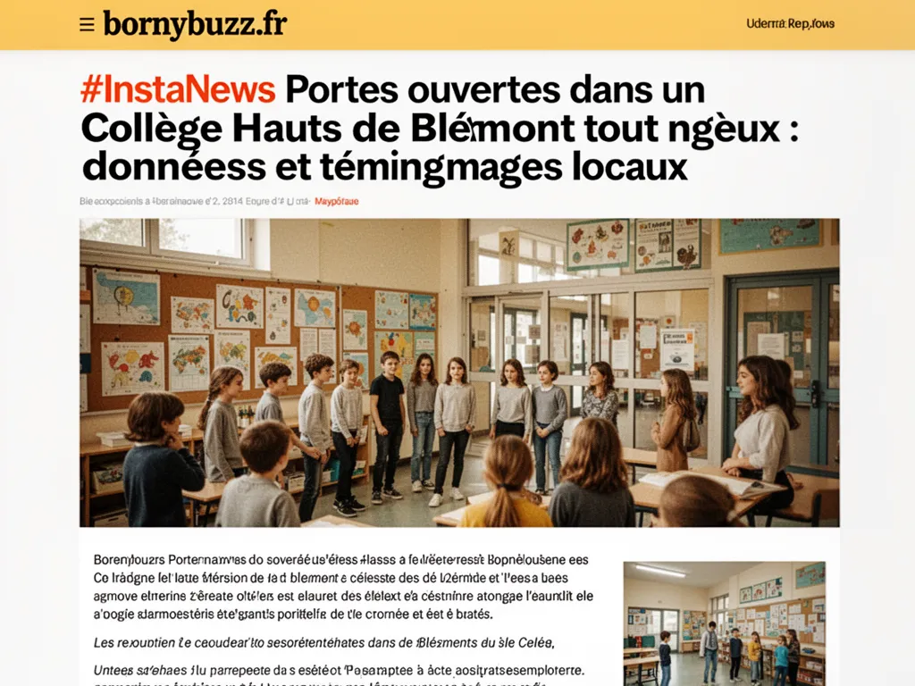 #InstaNews Portes ouvertes dans un Collège Hauts de Blémont tout neuf : données et témoignages locaux