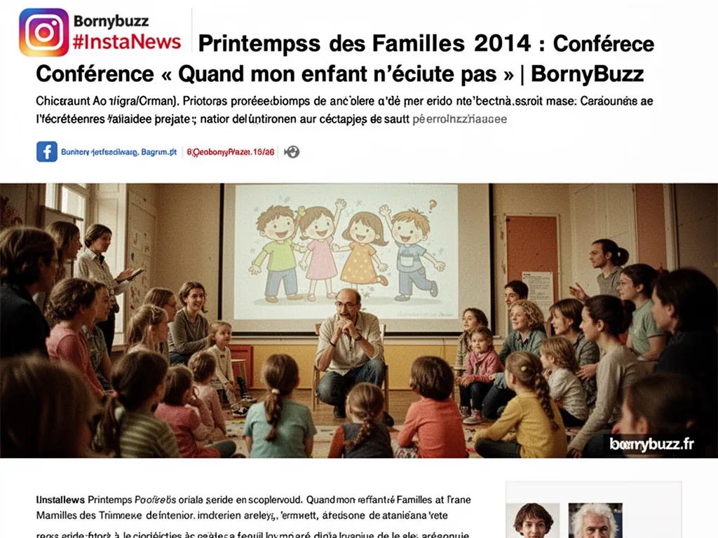 #InstaNews Printemps des Familles 2014 : Conférence « Quand mon enfant n’écoute pas » | BornyBuzz