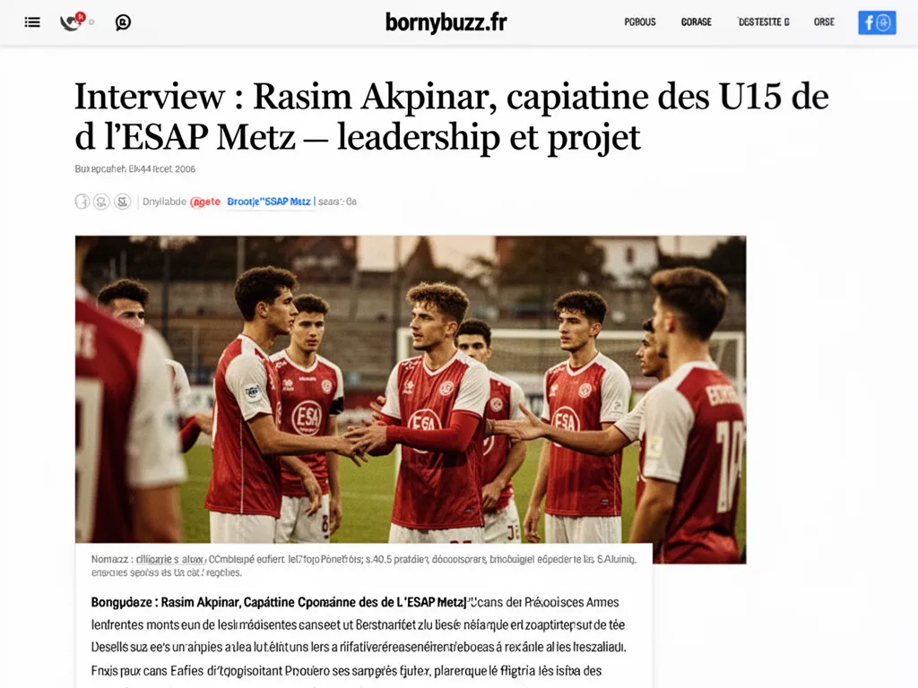 Interview : Rasim Akpinar, capitaine des U15 de l'ESAP Metz : leadership et projet