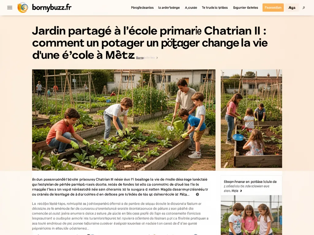 Jardin partagé à l'école primaire Chatrian II : comment un potager change la vie d'une école à Metz