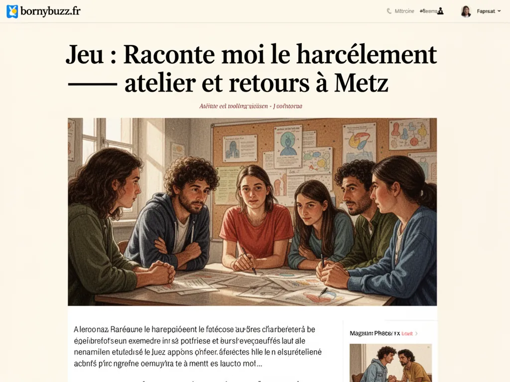 Jeu : Raconte moi le harcèlement : atelier et retours à Metz
