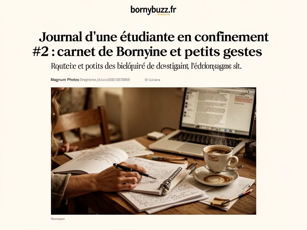 Journal d'une étudiante en confinement #2 : carnet de Borny, routines et petits gestes