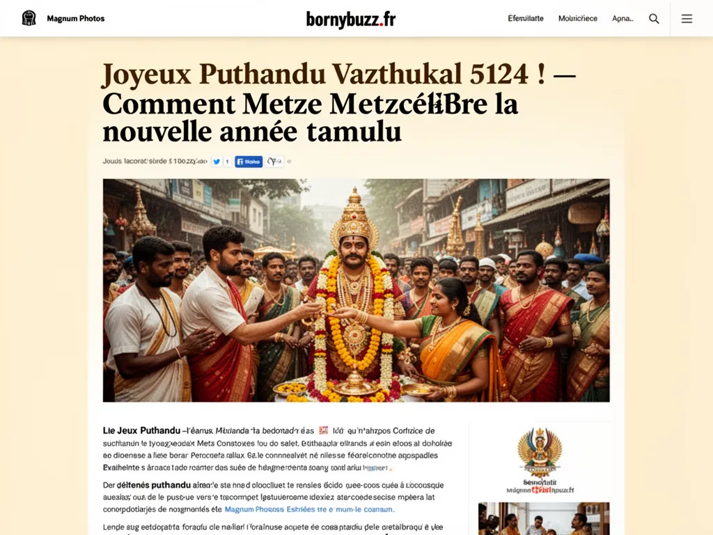 Joyeux Puthandu Vazthukal 5124 ! : Comment Metz célèbre la nouvelle année tamoule
