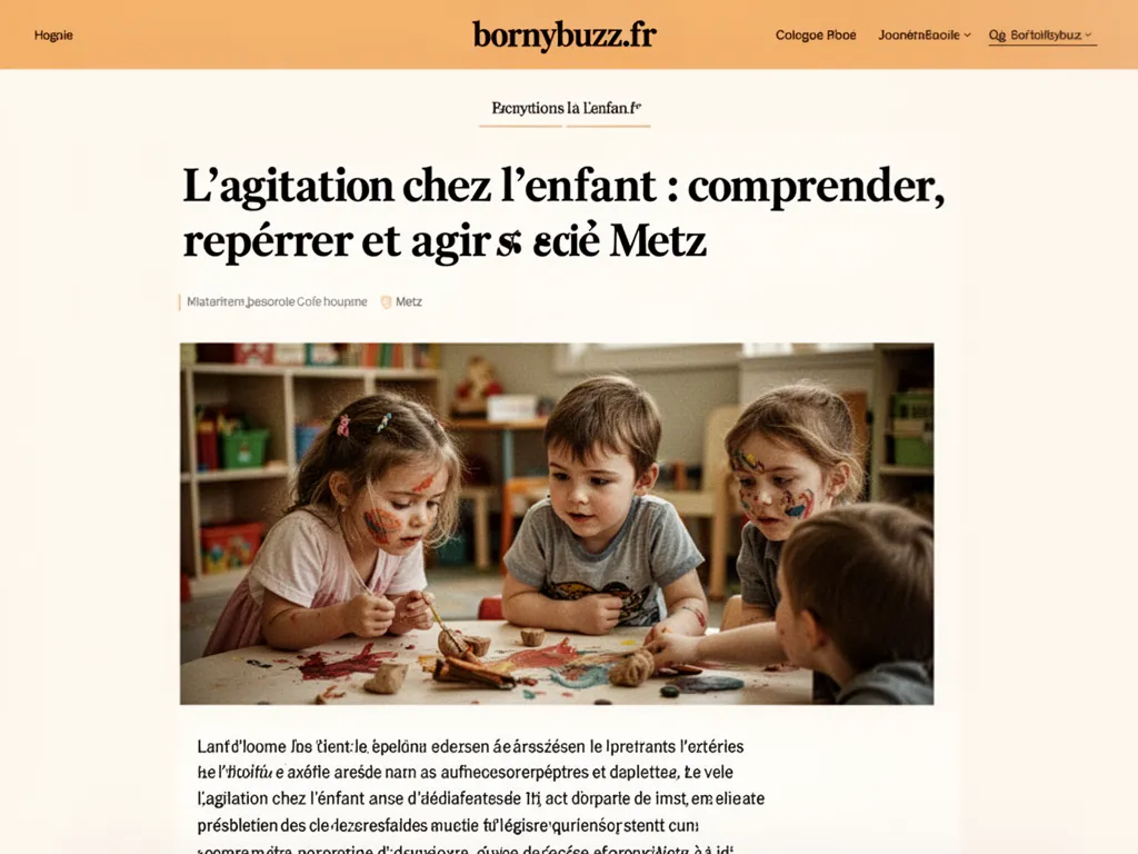L'agitation chez l'enfant : comprendre, repérer et agir à Metz