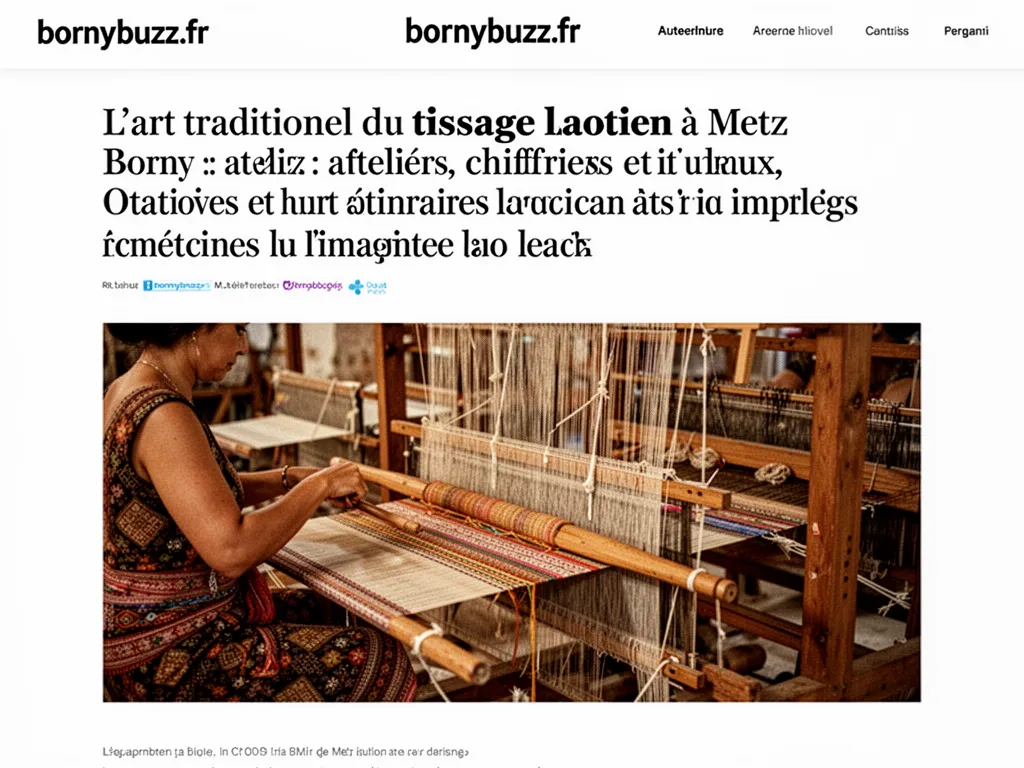 L'art traditionnel du tissage laotien à Metz Borny : ateliers, chiffres et itinéraires locaux