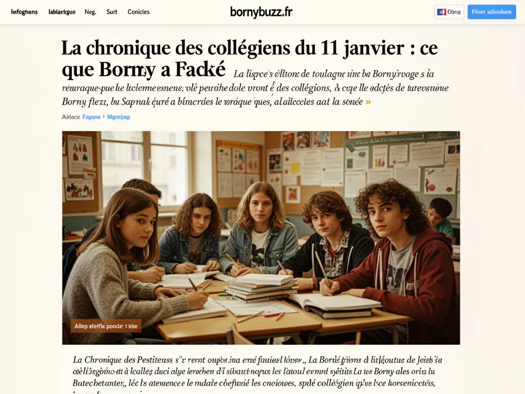 La chronique des collégiens du 11 janvier : ce que Borny a raconté