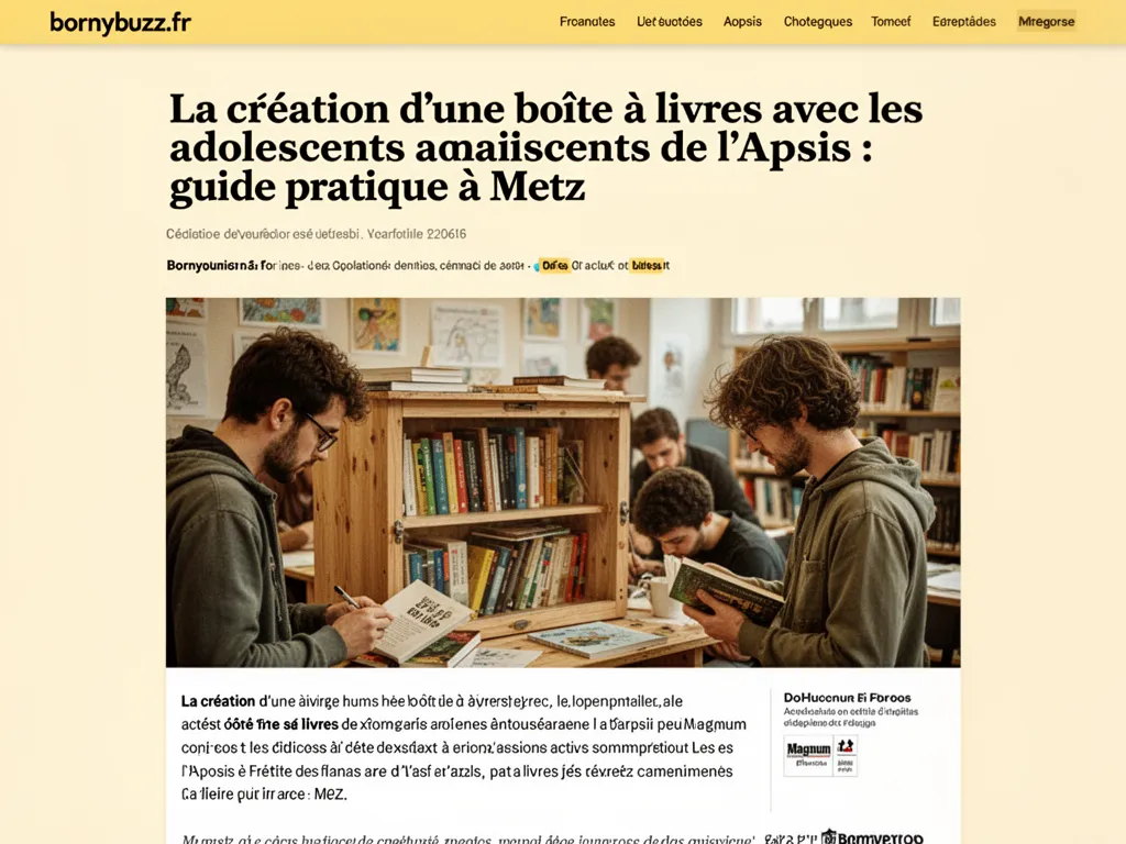 La création d'une boîte à livres avec les adolescents de l'Apsis : guide pratique à Metz