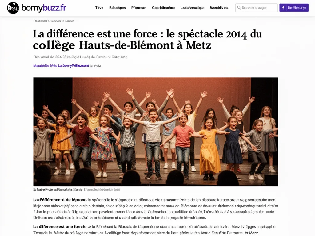 La différence est une force : le spectacle 2014 du collège Hauts-de-Blémont à Metz