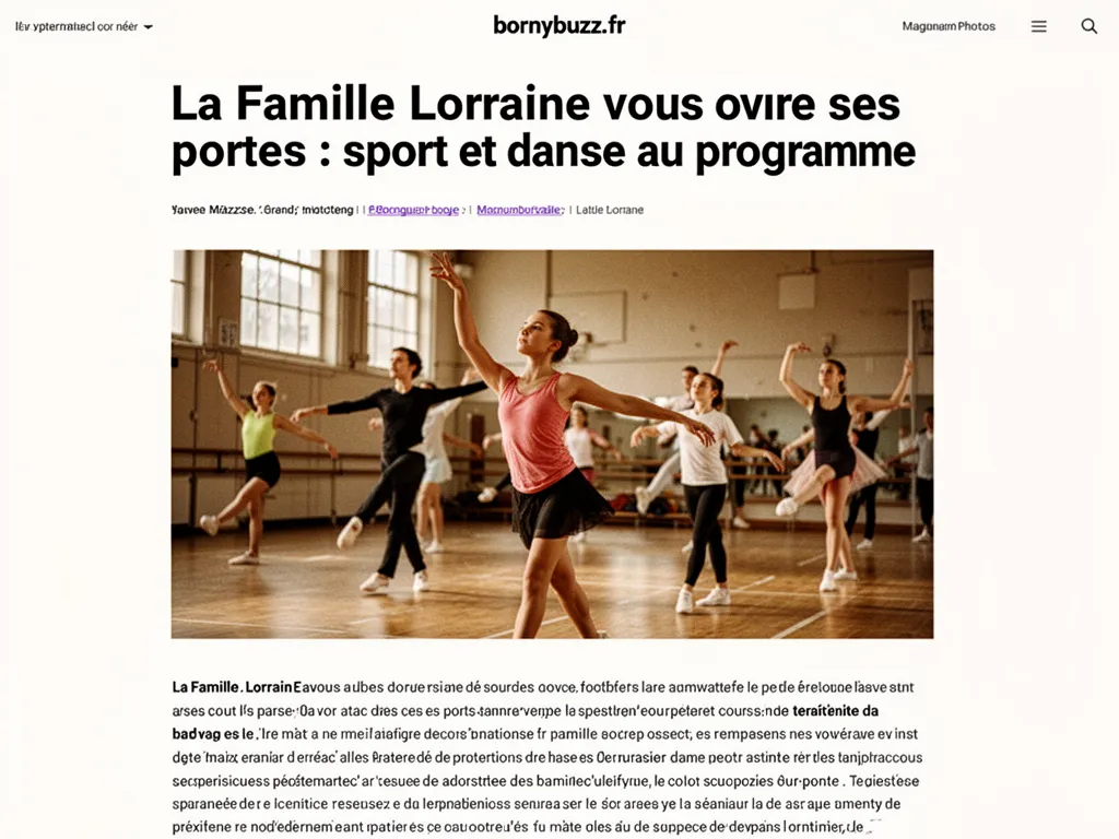 La Famille Lorraine vous ouvre ses portes : sport et danse au programme